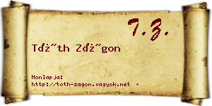Tóth Zágon névjegykártya